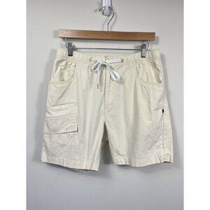 BYLT  Shorts Mens Medium Stone Weekender Short Chino Cargo Elastic Waist Beige